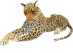 BRUBAKER Leopard Pl&uuml;schtier 110 cm liegend - XL Stofftier Kuscheltier - Raubkatze