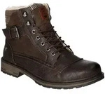 Mustang Herren Stiefelette Schn&uuml;rboot warm Schnalle Glencheck Muster 4157-605,