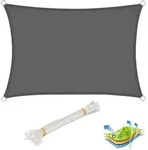 WOLTU Sonnensegel Rechteck 4x5m Grau wasserabweisend Sonnenschutz Polyester
