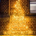 LED-Weihnachtsbaum Galaxy halbrund 200 cm 200 warmwei&szlig;e LED, zur Wandbefestigung -