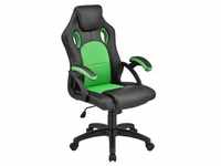 Juskys Racing Schreibtischstuhl Montreal (grün) - Gaming Stuhl ergonomisch,