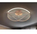 Gro&szlig;e LED Deckenleuchte CHARIVARI Messing matt, &Oslash; 62cm - Gold