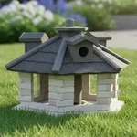Mucola Vogelhaus Vogelfutterhaus Holz Vogelvilla Vogelh&auml;user Futtersilo Futterhaus