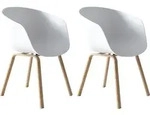 SalesFever Schalenstuhl 2er-Set | Kunststoff Schalensitz | Gestell Metall...