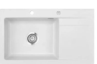 Sp&uuml;le KeraDomo STEMA 86 SL in SATIN Becken links mit Excenterbedienung /...
