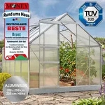 BRAST Gew&auml;chshaus Aluminium mit Fundament | 310x250x205cm | 6mm Hohlkammerplatten 