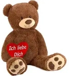 Brubaker XXL Teddyb&auml;r 100 cm Braun mit einem Ich Liebe Dich Herz Stofftier