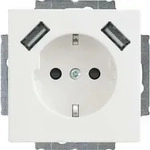 Busch-Jaeger FU SCHUKO 2X USB TYP A STU.WS (20 EUCB2USB-84) - Wei&szlig;