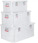STIER Alubox Set, Aluminiumbox 50L 85L und 135L, stapelbare Transportkisten, Staub-