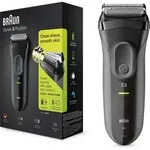 Braun Series 3 3000S Herrenrasierer, Netz-/Akkubetrieb, abwaschbar - Schwarz