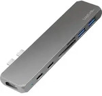 LogiLink UA0302, USB 3.2 Gen 1 (3.1 Gen 1) Type-C, Aluminium, Schwarz, MicroSD