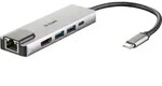 D-Link DUB-M520 USB-C 5-Port USB 3.0 Hub mit HDMI, Ethernet, USB-C Ladeanschluss -