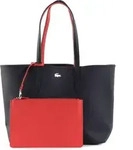 LACOSTE Schultertasche Shopper Anna Shopping Bag Peacoat Salsa blau rot - Blau/Rot