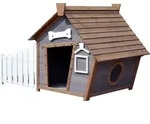 dobar Outdoor-Hundeh&uuml;tte mit Spitzdach und seitlicher Veranda...