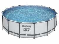 Bestway® Steel Pro MAXTM Frame Pool Komplett-Set mit Filterpumpe Ø 488 x 122 cm ,