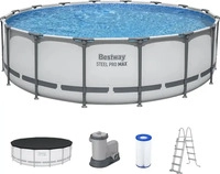 Bestway 5612Z_22, Bestway Steel Pro MAX Frame Pool Komplett-Set mit Filterpumpe &Oslash;