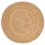 Juteteppich Nele Beige handgewebt aus Jute &Oslash; 120 cm | Naturfaserteppich Rund...