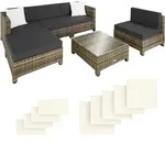 tectake&reg; Aluminium Rattan Lounge wetterfest und UV-best&auml;ndig Dicke der...