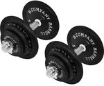 Guss Kurzhantel-Set 40Kg (2x20) Hantelscheiben Hantelset - Schwarz