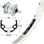 V-Rad 28x1.75Nabend.DHC3003 si.Starr36L Ryde Zac 19 silber Niro-Speiche - Silber