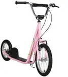 HOMCOM Kinder Tretroller mit Bremsen Scooter 16/12 Zoll verstellbar Rosa - Rosa