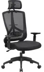 SONGMICS B&uuml;rostuhl ergonomischer Drehstuhl mit Lendenwirbelst&uuml;tze schwarz - Schwarz