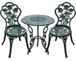 Outsunny Bistroset Gartenset 3-tlg. Balkonm&ouml;bel Set Gussaluminium Antik Gr&uuml;n -