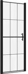 vidaXL Duscht&uuml;r Hartglas 81x195 cm Schwarz - Wei&szlig;