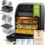 Stillstern Hei&szlig;luftfritteuse XXL 12L mit LED-Touchscreen, Rezeptbuch auf Deutsch, 12