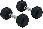 HOMCOM Hexagon Kurzhanteln Gusseisen Hanteln Griff ger&auml;ndelt 2 x 8 KG - Schwarz