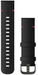 Garmin Ersatzarmband 22mm Leder Schwarz mit Naht/Schiefergrau - Schwarz