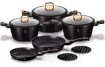 GRANIT T&Ouml;PFE SET 10 tlg. BERLINGER HAUS SCHWARZE ROSE BH-1645 - Schwarz
