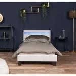 HOME DELUXE - LED Bett ASTRO - Wei&szlig;, 90 x 200 cm - Inkl. Lattenrost I...