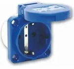 Einphasige Anbausteckdose P-Nova 16A 2P+Z 230V, Flansch 50x50, Schuko IP54 - Blau