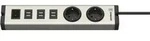 EHMANN USB Multilader 6 USB-Ports 6,3 A 2 Steckdosen f&uuml;r 8 Ger&auml;te -
