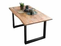 SIT Möbel Esstisch mit Baumkante | 160 x 85 cm | Platte 26 mm Mango sägerau...