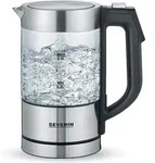 SEVERIN Digitaler Mini Glas-Wasserkocher WK 3458 - Schwarz/Transparent