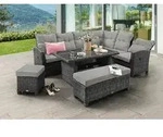 Destiny Eckgruppe SANTA PONSA DE LUXE mit Tisch 140x80x64 cm, grau meliert - Grau