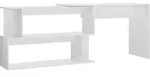 vidaXL Eckschreibtisch Hochglanz-Wei&szlig; 200x50x76 cm Holzwerkstoff - Wei&szlig;