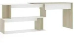 vidaXL Eckschreibtisch Wei&szlig; Sonoma-Eiche 200x50x76 cm Holzwerkstoff - Wei&szlig;