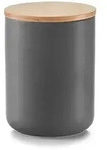 Vorratsdose m. Bamboodeckel, 1150 ml, Keramik, anthrazit - Schwarz/Naturbelassen
