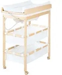 roba Bade-Wickelkombi Baby Pool, Wickeltisch klappbar mit Badewanne, Holz natur,