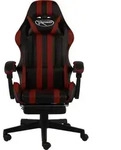 vidaXL Gaming-Stuhl mit Fu&szlig;st&uuml;tze Schwarz und Weinrot Kunstleder - Schwarz/Rot