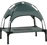 PawHut Erh&ouml;htes Hundebett mit Baldachin, Haustierbett, Hundeliege outdoor mit Dach,
