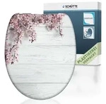 SCH&Uuml;TTE WC Sitz FLOWERS & WOOD, Duroplast Toilettendeckel mit Absenkautomatik,