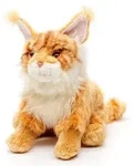Uni-Toys - Maine-Coon-Katze, sitzend (braun) - 27 cm (H&ouml;he) - Pl&uuml;sch-Katze -