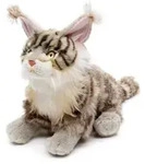 Uni-Toys - Maine-Coon-Katze, sitzend (grau) - 27 cm (H&ouml;he) - Pl&uuml;sch-Katze -