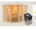 Karibu Sauna Innensauna Amelia 3 Eckeinstieg Ofen 9 kW integr. Strg ...