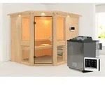 Karibu Sauna Innensauna Amelia 3 Eckeinstieg Ofen 9 kW externe Strg easy 245x210x202