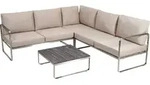 greemotion Gartenlounge-Set Sydney Lounge-Set Edelstahl / Beige inkl. Auflagen &